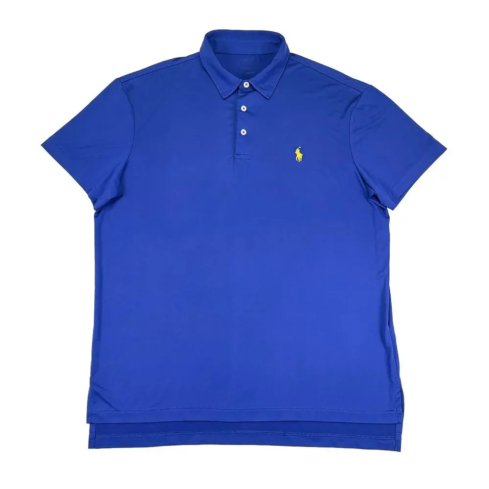 Polo Ralph Lauren Performance Polo Mens L Blue Golf Preppy Athletic Classic